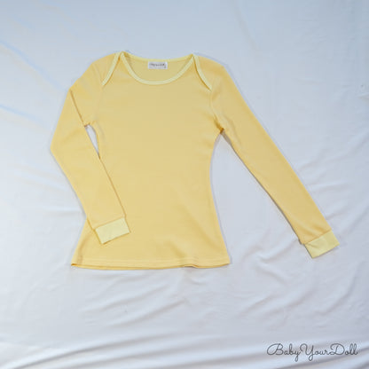 Baby Yellow |Thermal Long Sleeve Tee