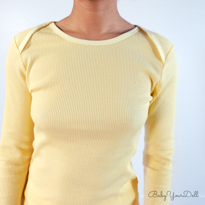 Baby Yellow |Thermal Long Sleeve Tee