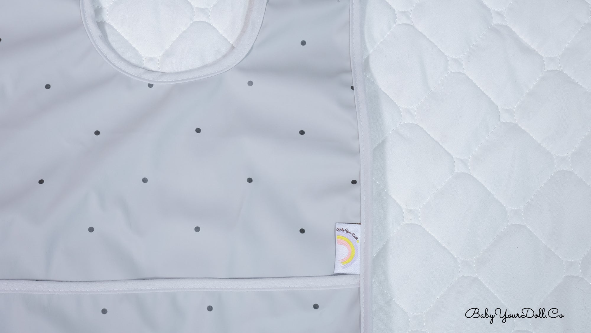 Grey Polka Dot | Pocket Bib