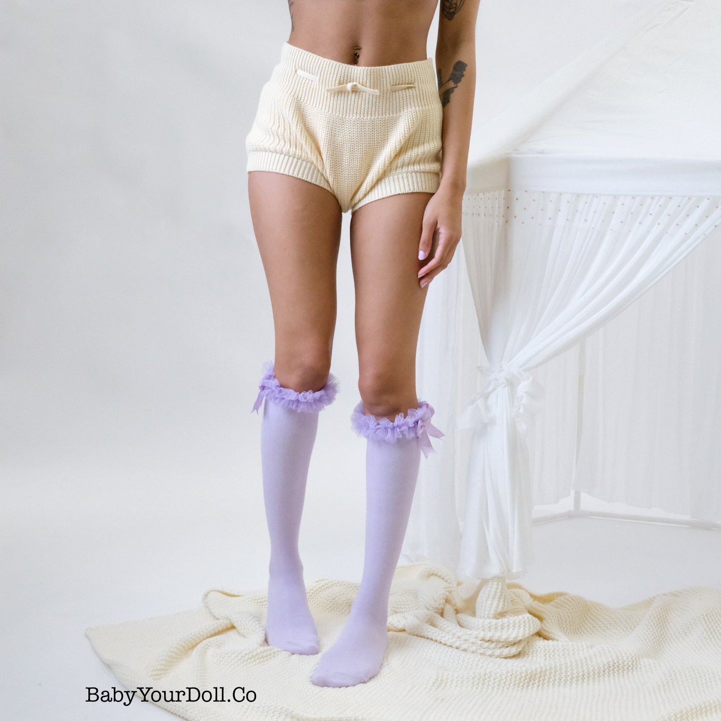 Lavender | Ruffle Bow Socks
