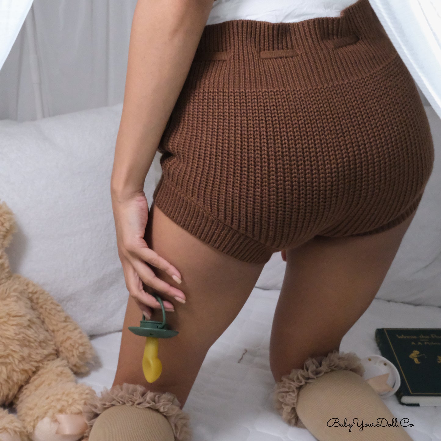 Brown | Adult Knit Diaper Cover
